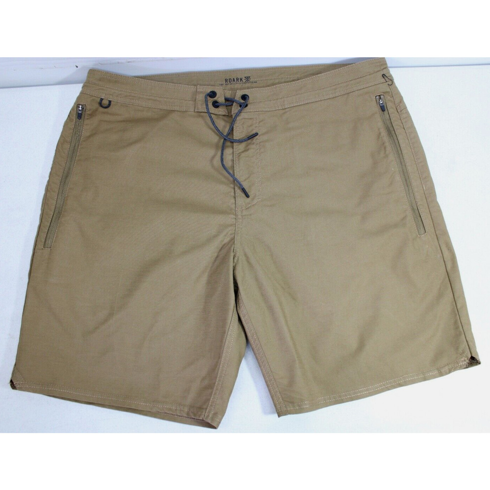 ROARK LAYOVER 2.0 BROWN COTTON BLEND BACK VENT HIKING SHORTS MEN'S 38